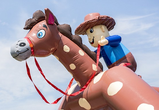 Château 6x5 Cheval cowboy  sur mesure Château 4x5 gonflable asg34