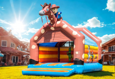 Château gonflable grand modèle avec cheval et cow-boy game Access
