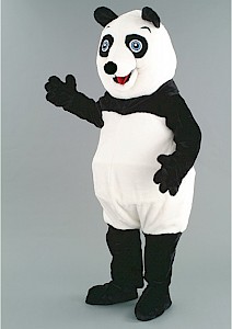 Mascotte de panda souriant en peluche