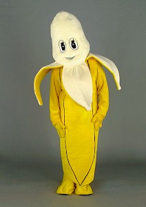 Mascotte banane en peluche