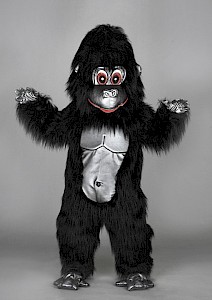 Mascotte de gorille noir en peluche