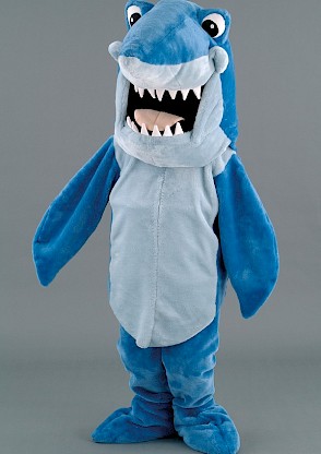 Mascotte de requin bleu