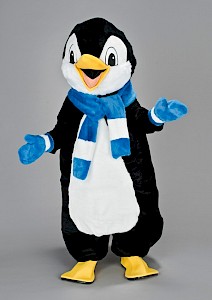 Mascotte de pingouin en écharpe