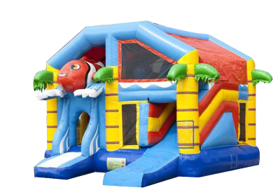 Multi Playground avec toit Poissons gonflable