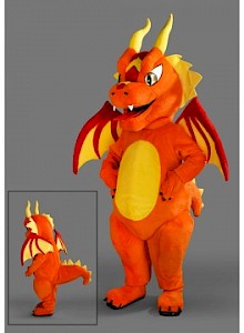 Mascotte de Dragon orange
