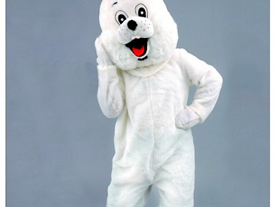 Mascotte de lapin blanc premier prix