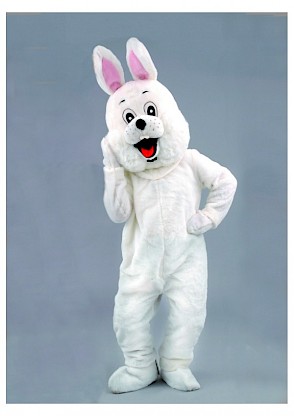 Mascotte de lapin blanc premier prix