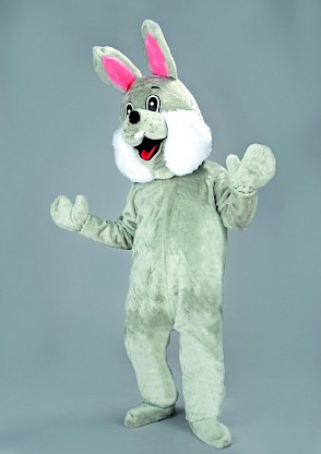 Mascotte de lapin gris premier prix