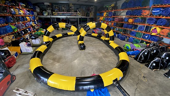 Circuit gonflable boudin jaune et noir