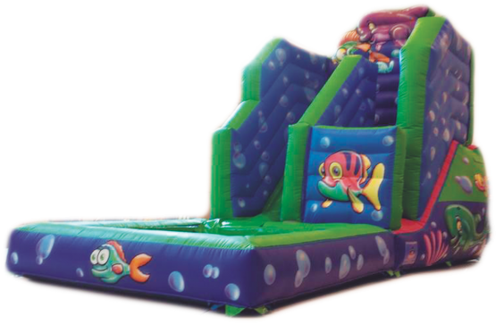 Toboggan gonflable ventilé avec bassin