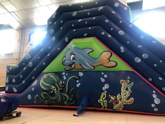 Toboggan Gonflable "AQUARIUM" avec des décor peint à la main