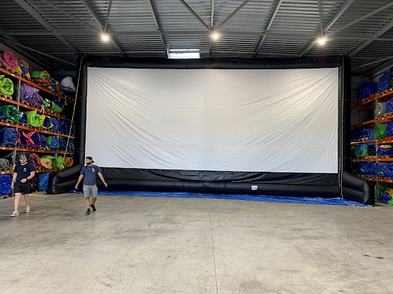 Écran De Projection Gonflable 16ft (4.9m) - Pour Cinéma Plein Air, Avec Soufflerie Et Sac - Projection Avant/arrière, PVC