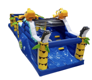 Parcours gonflable poissons mer avec obstacles par ASG34