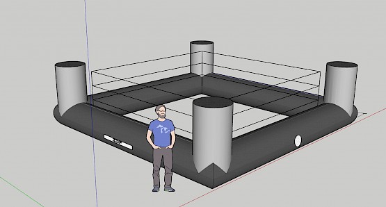 Plan et conception 3D : Ring de Boxe Gonflable sur Mesure