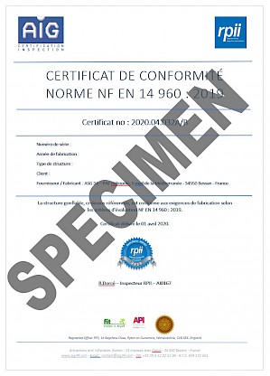 Toboggan gonflable sur mesure certifié RPII