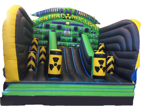 Toboggan décor centrale nucléaire gonflable - Achat ou Location avec option d'achat