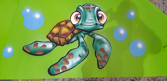 Décor tortue peint à la main