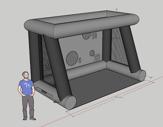 Photo conception 3D sur mesure pour votre tir au but gonflable "LUXOR" petit modèle