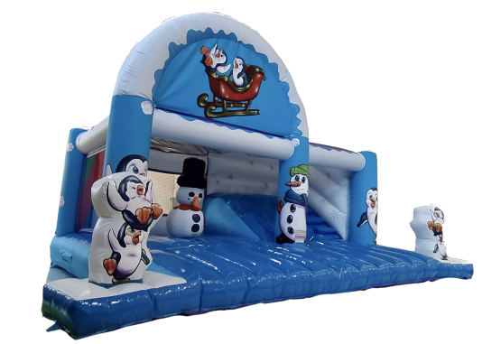 Décor, pingouin et bonhomme de neige