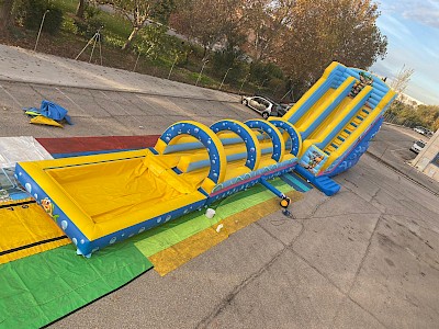 Toboggan Gonflable "DOUBLE AQUATICO"  Marin