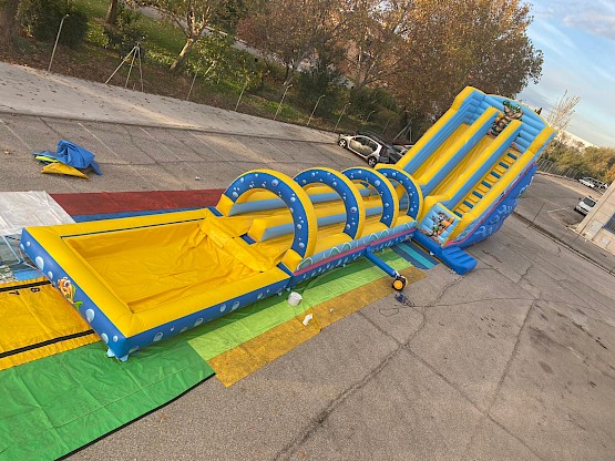 Toboggan gonflable double. Aquatico.
