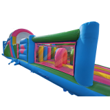 Parcours obstacles Gonflable Colors 14m avec toboggan