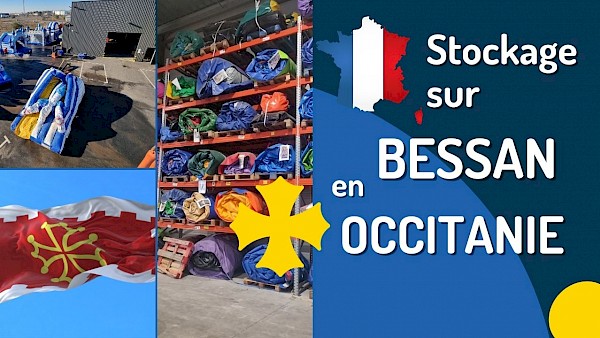 Stockage de votre jeu gonflable au dépôt à Bessan