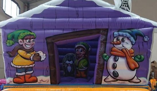 Exemple de décor d'hiver pour votre jeu gonflable sur mesure