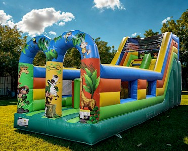 TOBOGGAN-PARCOURS GONFLABLE ACCESS "JUNGLE"