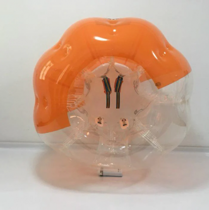 Vue de dessus. Bublle foot couleur orange.